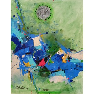 Zohaib Rind, 15 x 21 Inch, Acrylic on Paper, Abstract Painting, AC-ZR-335